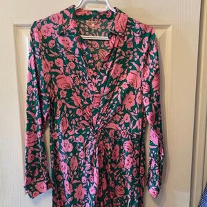 ESQUALO Green and Pink Floral Dress